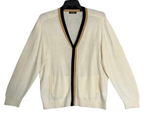 Murano Full-Zip Cardigan Sweater Men's XL "The Murano Show" Retro Look Cream NWT